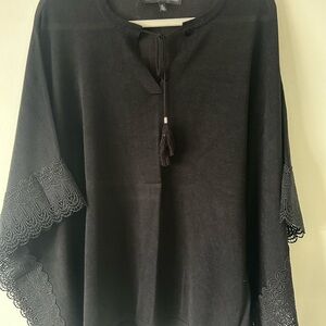 White House Black Market Charcoal Knit Poncho